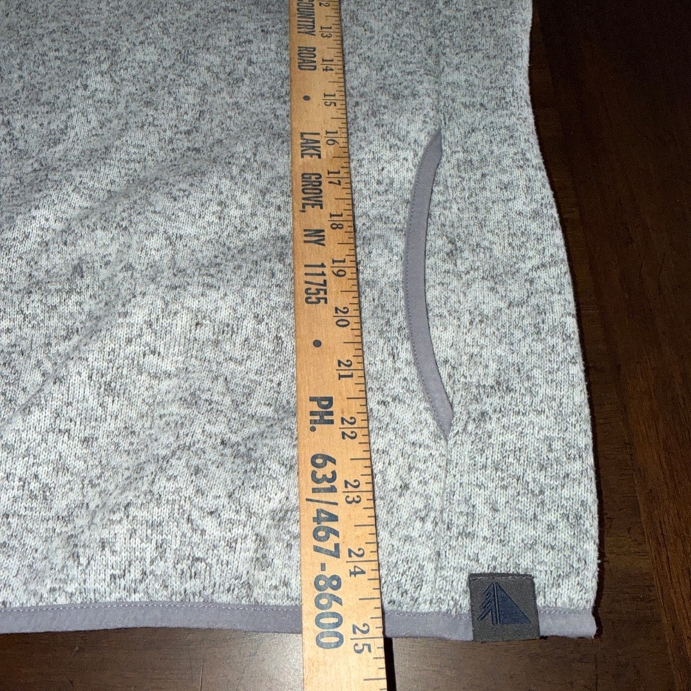 LL Bean 1/4 Snap Sweater Fleece Heathered Gray Hiking Outdoors Womens Medium Reg - Picture 8 of 10